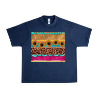 Navy leopard sunflower gemstone Urban Heavy Tee - JahusDesignShop
