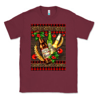 Burgundy beer bottles with mistletoe Classic Tee - AdoDesignShop
