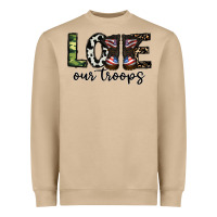 Mushroom love our troops Heavyweight Sweatshirt - CowhideDigitalArt