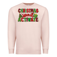 Pale Pink christmas spirit activate Premium Sweatshirt - MaliasSmallBusiness