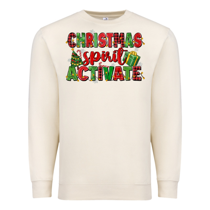 Christmas Spirit Activate Premium Sweatshirt by MaliasSmallBusiness | Teevron