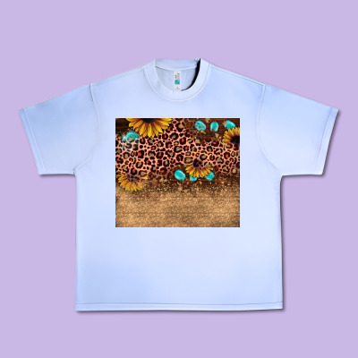 Leopard Glitter Sunflower Gemstone Urban Heavy Tee Designed By Jahusdesignshop