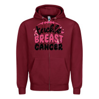 Burgundy tackle breast cancer Zipper Hoodie - MaliasSmallBusiness