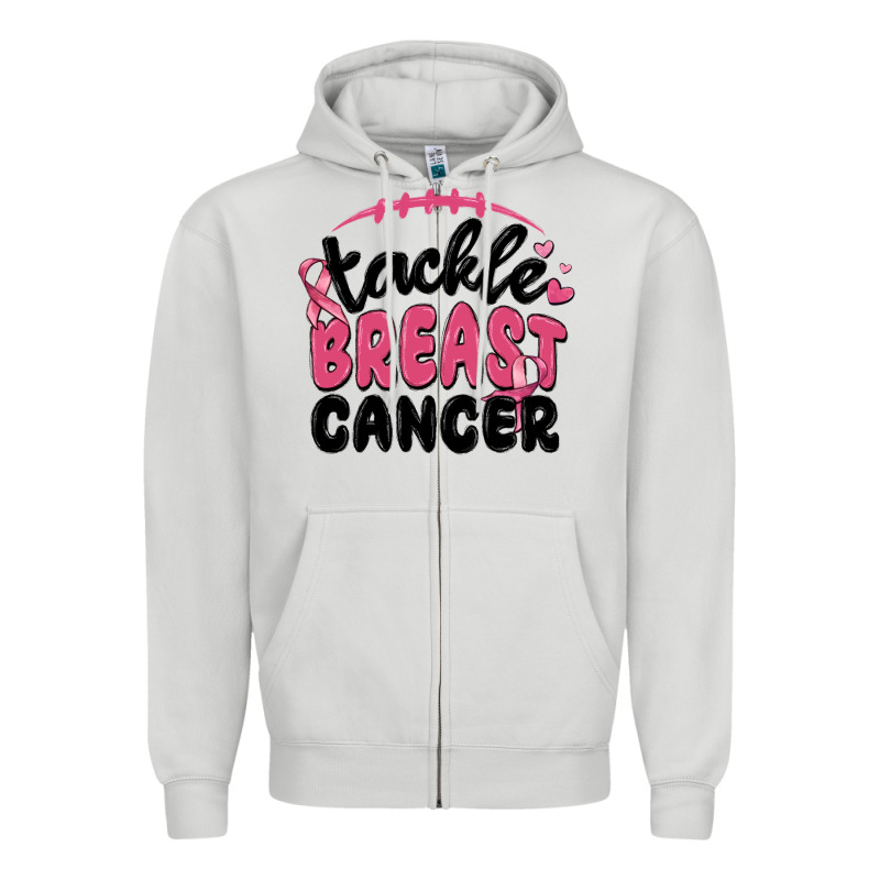 Tackle Breast Cancer Zipper Hoodie by MaliasSmallBusiness | Teevron