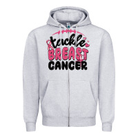 Heather Grey tackle breast cancer Zipper Hoodie - MaliasSmallBusiness