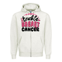 Oatmeal Heather tackle breast cancer Zipper Hoodie - MaliasSmallBusiness
