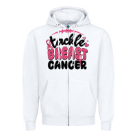 White tackle breast cancer Zipper Hoodie - MaliasSmallBusiness