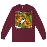 Burgundy western bull skull seamless pattern Long Sleeve Tee - BundleAndBundleShop