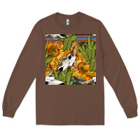 Chestnut western bull skull seamless pattern Long Sleeve Tee - BundleAndBundleShop