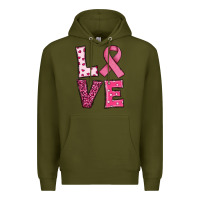 Army Green Western Breast Cancer Love Premium Hoodie - RanaPortraitStore