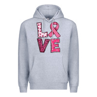 Heather Grey Western Breast Cancer Love Premium Hoodie - RanaPortraitStore