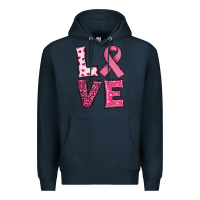 Navy Western Breast Cancer Love Premium Hoodie - RanaPortraitStore
