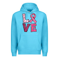 Ocean Blue Western Breast Cancer Love Premium Hoodie - RanaPortraitStore