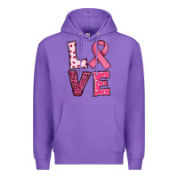 Purple Western Breast Cancer Love Premium Hoodie - RanaPortraitStore