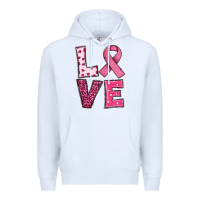 White Western Breast Cancer Love Premium Hoodie - RanaPortraitStore