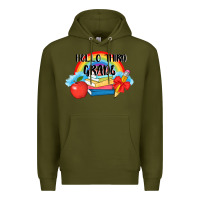 Army Green back to school hello third grade 3200x2400 Premium Hoodie - AdoDesignShop