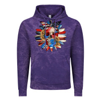 Cloud Purple 4th of July sunflower skull 4th of july Vintage Hoodie - CowGirlArtShop