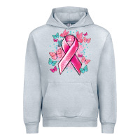 Heather Grey Breast Cancer ribbon Cancer Awareness Urban Hoodie - HowdyJamesFarm