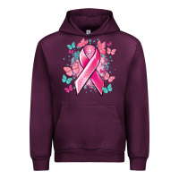 Mauve Wine Breast Cancer ribbon Cancer Awareness Urban Hoodie - HowdyJamesFarm