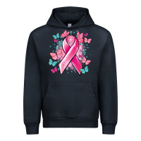 Navy Breast Cancer ribbon Cancer Awareness Urban Hoodie - HowdyJamesFarm