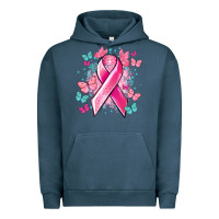 Pigment Midnight Navy Breast Cancer ribbon Cancer Awareness Urban Hoodie - HowdyJamesFarm