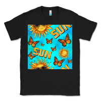 Black sun with butterfly seamless pattern Classic Tee - BundleAndBundleShop