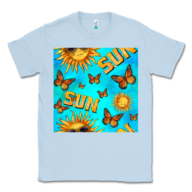 Sun With Butterfly Seamless Pattern Classic Tee by BundleAndBundleShop | Teevron