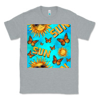 Heather Grey sun with butterfly seamless pattern Classic Tee - BundleAndBundleShop