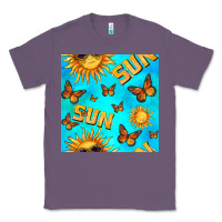 Lavender sun with butterfly seamless pattern Classic Tee - BundleAndBundleShop