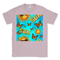 Lilac sun with butterfly seamless pattern Classic Tee - BundleAndBundleShop