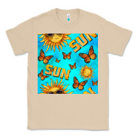 Mushroom sun with butterfly seamless pattern Classic Tee - BundleAndBundleShop