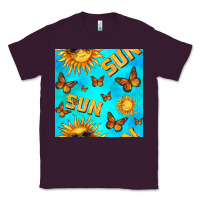 Plum sun with butterfly seamless pattern Classic Tee - BundleAndBundleShop