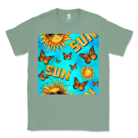 Sage sun with butterfly seamless pattern Classic Tee - BundleAndBundleShop