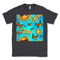 Smoke sun with butterfly seamless pattern Classic Tee - BundleAndBundleShop