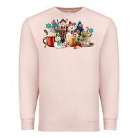 Pale Pink christmas coffee Premium Sweatshirt - MaliasSmallBusiness