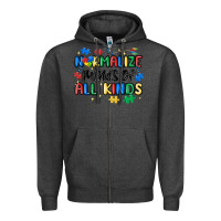 Charcoal Heather normalize minds of all kinds Zipper Hoodie - MaliasSmallBusiness