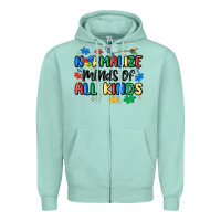 Seafoam normalize minds of all kinds Zipper Hoodie - MaliasSmallBusiness