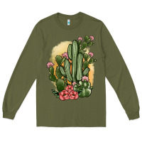 Army Green cactus Long Sleeve Tee - JahusDesignShop