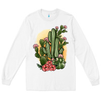 White cactus Long Sleeve Tee - JahusDesignShop