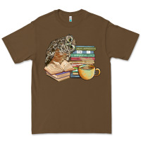 Cacao owl and books Premium Tee - BarkalooDesign