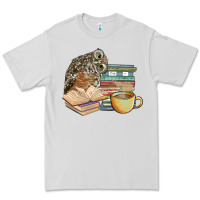 Dove Grey owl and books Premium Tee - BarkalooDesign