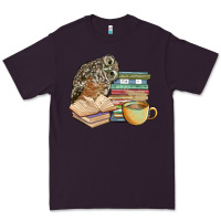 Plum owl and books Premium Tee - BarkalooDesign