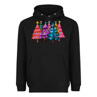 Black christmas trees and lights Heavyweight Hoodie - MaliasSmallBusiness