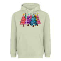 Matcha christmas trees and lights Heavyweight Hoodie - MaliasSmallBusiness