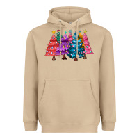 Mushroom christmas trees and lights Heavyweight Hoodie - MaliasSmallBusiness