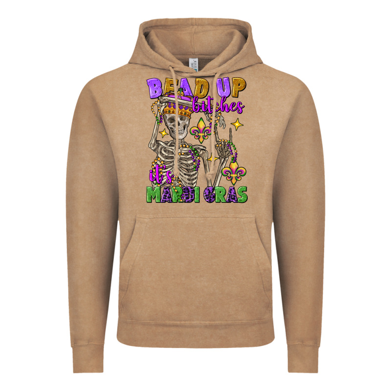 Bead Up Bitches It's Mardi Gras Skeleton Vintage Hoodie by FaDigitalArtStudio | Teevron