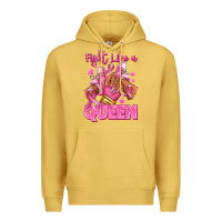 Antique Gold Survivor queen Breast Cancer afro girl sneakers Premium Hoodie - RanaPortraitStore