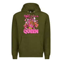 Army Green Survivor queen Breast Cancer afro girl sneakers Premium Hoodie - RanaPortraitStore