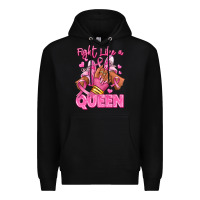 Black Survivor queen Breast Cancer afro girl sneakers Premium Hoodie - RanaPortraitStore