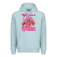 Blue Mist Survivor queen Breast Cancer afro girl sneakers Premium Hoodie - RanaPortraitStore